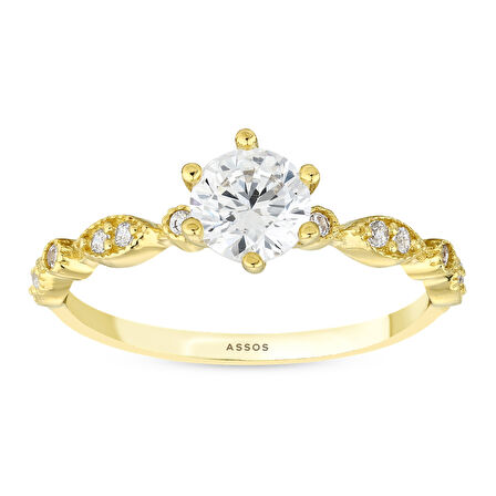 Altın Tektaş Yüzük - 14K - 1.92gr