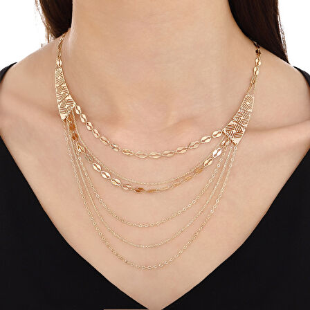 Altın Tasarım Kolye - 14K