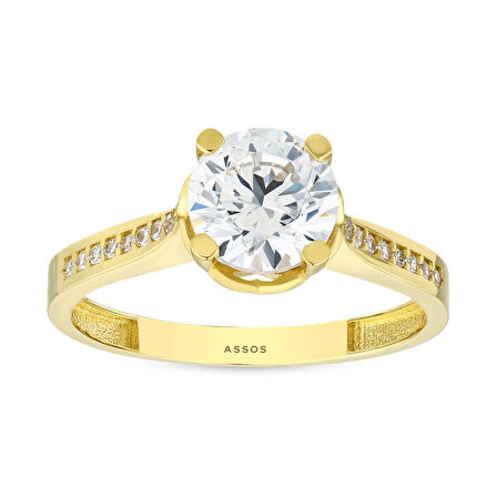 Altın Tektaş Yüzük - 14K - 2.31gr