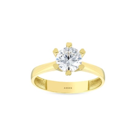 Altın Tektaş Yüzük - 14K - 2.19gr