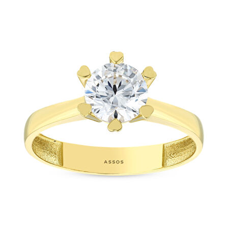 Altın Tektaş Yüzük - 14K - 2.19gr