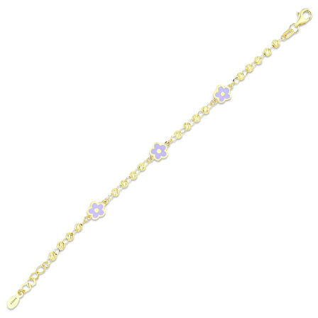 Çiçek Figürlü Altın Çocuk Bileklik - 14K