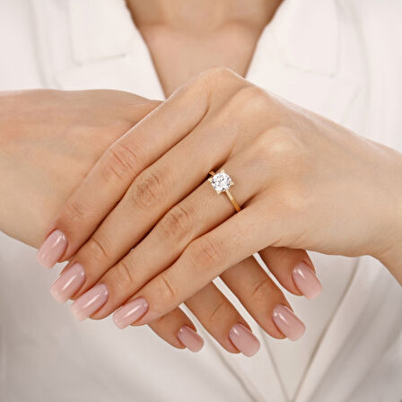 Altın Tektaş Yüzük - 14K - 2.67gr