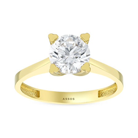 Altın Tektaş Yüzük - 14K - 2.67gr