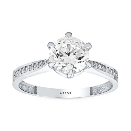 Altın Tektaş Yüzük - 14K - 2.44gr