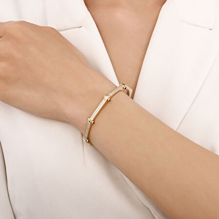 Altın Tasarım Kelepçe - 14K