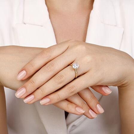 Altın Tektaş Yüzük - 14K