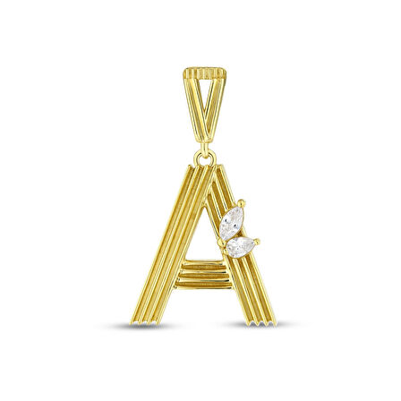 Altın A Harf Kolye Ucu - 14K - 2.05gr