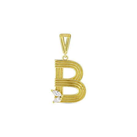 Altın B Harf Kolye Ucu - 14K - 2.05gr