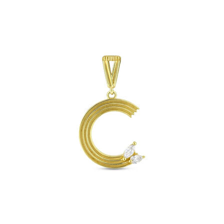 Altın C Harf Kolye Ucu - 14K - 1.69gr