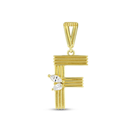 Altın F Harf Kolye Ucu - 14K - 1.65gr