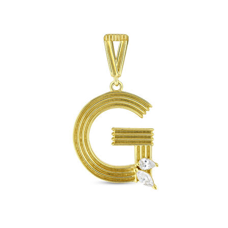 Altın G Harf Kolye Ucu - 14K - 2.11gr