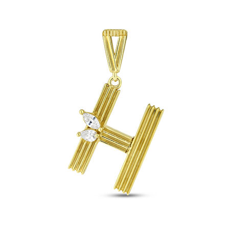 Altın H Harf Kolye Ucu - 14K - 1.85gr