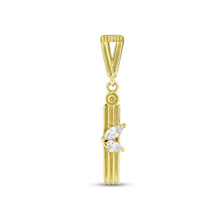 Altın İ Harf Kolye Ucu - 14K - 1.20gr