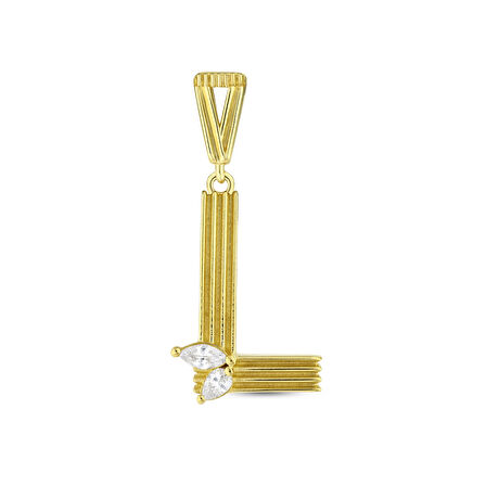 Altın L Harf Kolye Ucu - 14K - 1.40gr