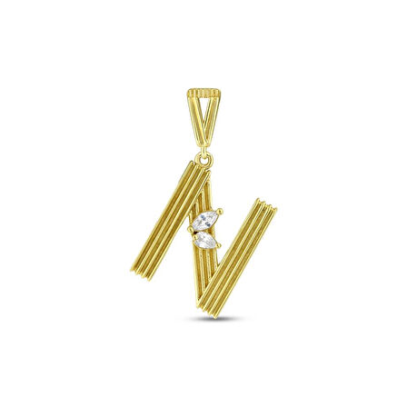 Altın N Harf Kolye Ucu - 14K - 1.97gr