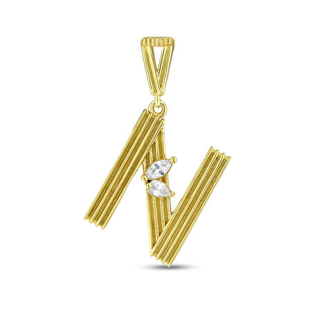 Altın N Harf Kolye Ucu - 14K - 1.97gr