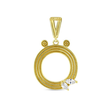 Altın Ö Harf Kolye Ucu - 14K - 2.14gr