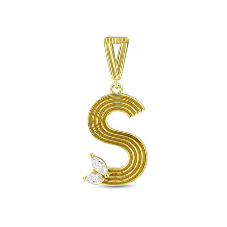 Altın S Harf Kolye Ucu - 14K - 1.95gr