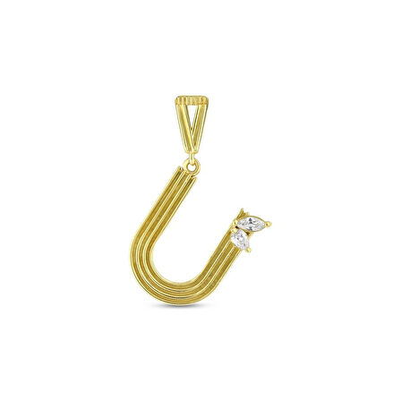 Altın U Harf Kolye Ucu - 14K - 1.81gr