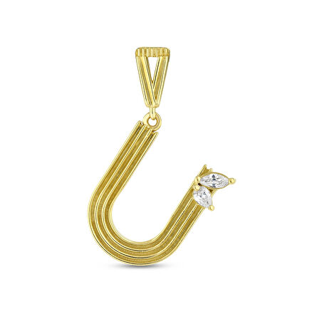 Altın U Harf Kolye Ucu - 14K - 1.81gr