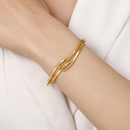 Altın Tasarım Kelepçe - 14K