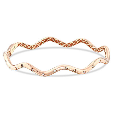 Altın Tasarım Kelepçe Bilezik - 14K