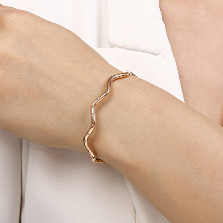 Altın Tasarım Kelepçe Bilezik - 14K