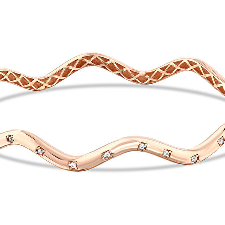 Altın Tasarım Kelepçe Bilezik - 14K