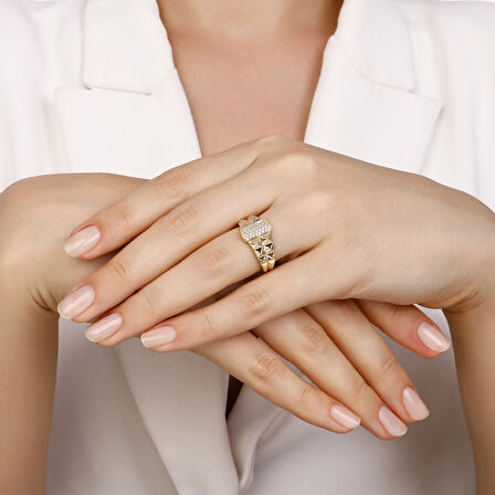 Taşlı Altın Yüzük - 14K - 3.10gr