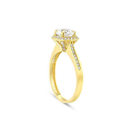 Altın Tektaş Yüzük - 14K - 2.26gr