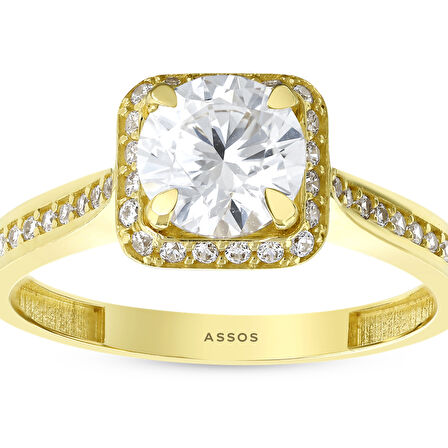 Altın Tektaş Yüzük - 14K - 2.26gr