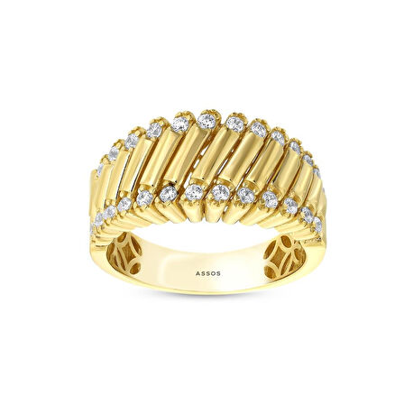 Tasarım Altın Yüzük - 14K - 3.81gr