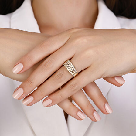 Tasarım Altın Yüzük - 14K - 3.81gr