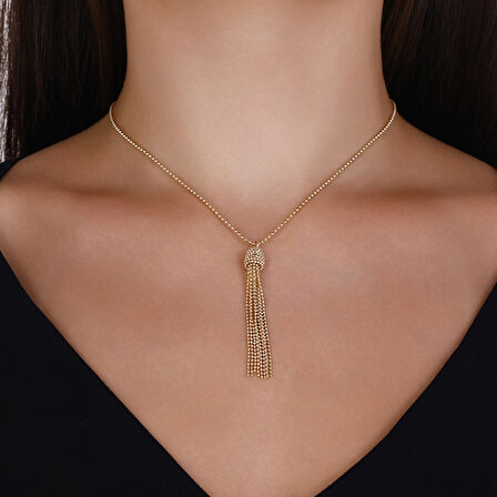 Altın Tasarım Kolye - 14K