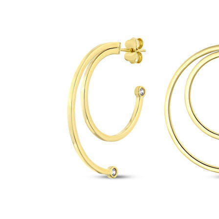 Altın Tasarım Küpe - 14K