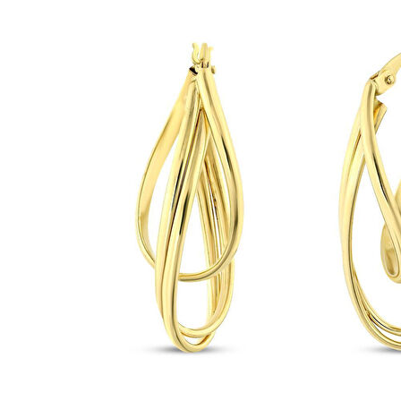 Altın Tasarım Küpe - 14K