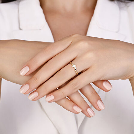 Tasarım Altın Yüzük - 14K - 1.31gr