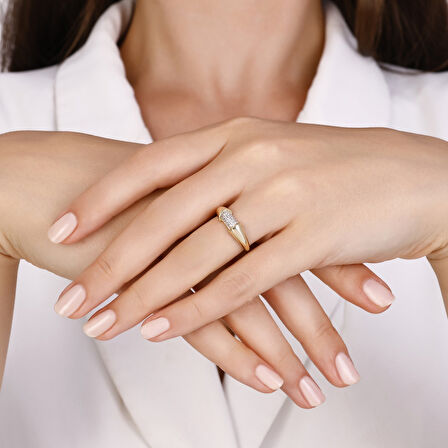 Taşlı Altın Yüzük - 14K - 2.29gr