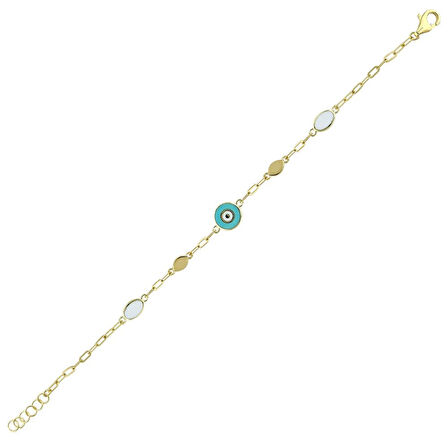 Nazar Boncuklu Altın Çocuk Bileklik - 14K