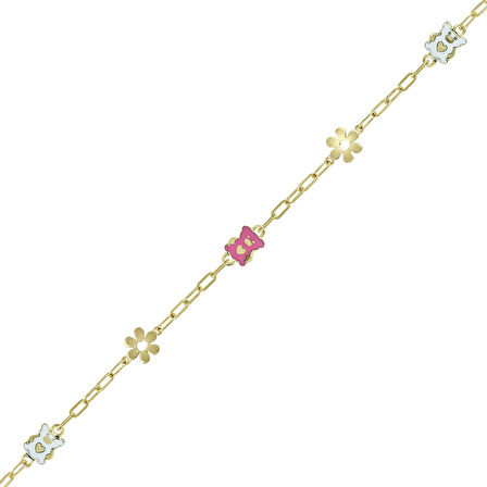 Figürlü Altın Çocuk Bileklik - 14K