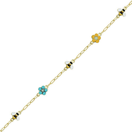 Figürlü Altın Çocuk Bileklik - 14K