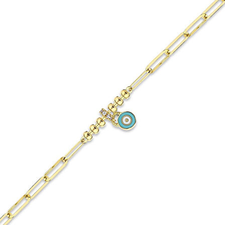 Altın Nazar Boncuklu Bileklik - 14K