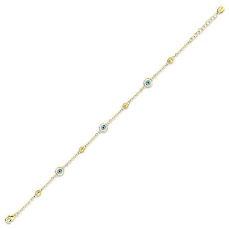 Altın Nazar Boncuklu Bileklik - 14K