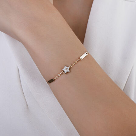 Altın Yıldız Figürlü Bileklik - 14K