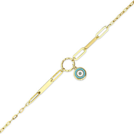 Altın Nazar Boncuklu Bileklik - 14K