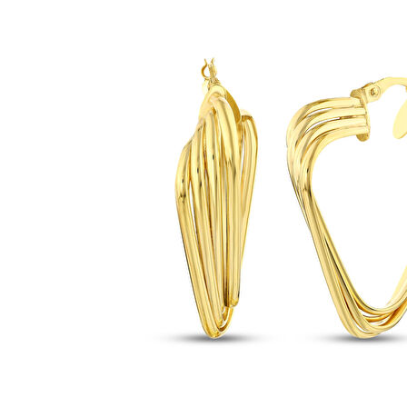 Altın Tasarım Küpe - 14K