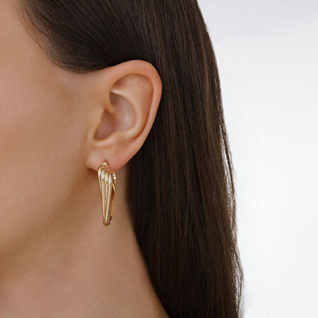 Altın Tasarım Küpe - 14K