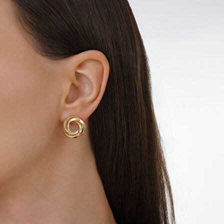 Altın Tasarım Küpe - 14K