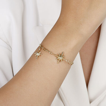 Altın Kutup Yıldızı Figürlü Bileklik - 14K